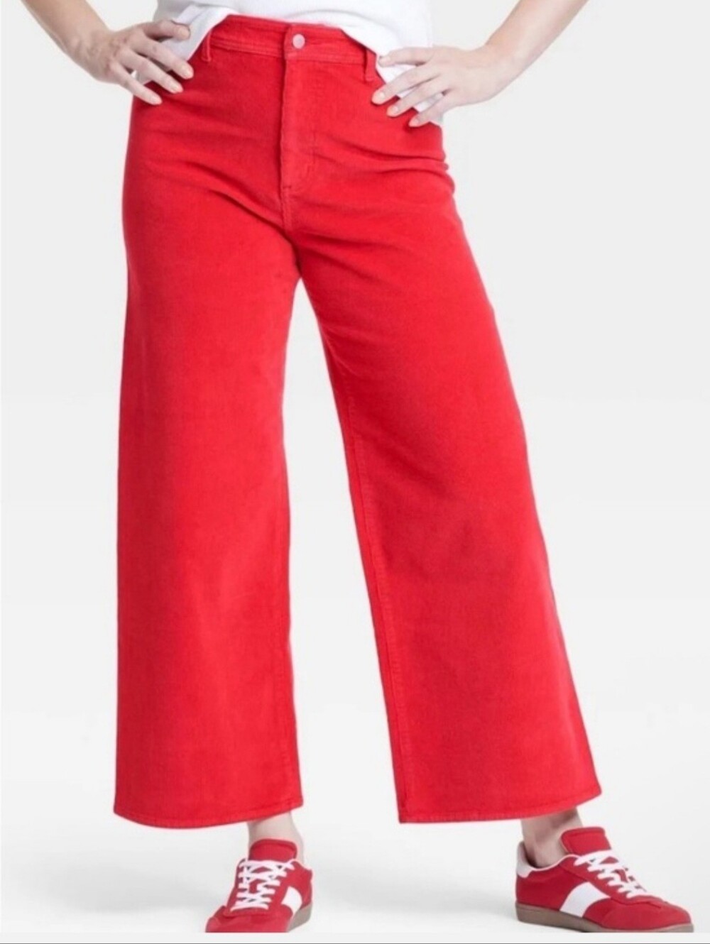 Women's Universal Thread High-Rise Sailor Wide Leg Ankle Jeans Red